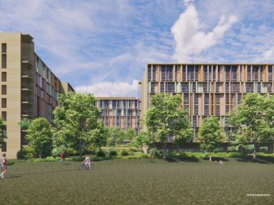 Artist impression of UQ's new student residence complex. 